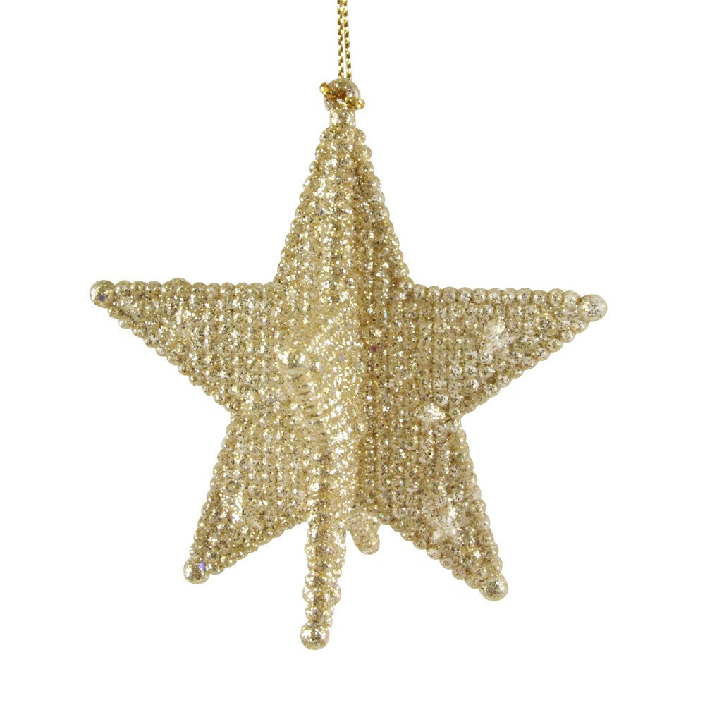 Gold Sparkling Star Christmas Decoration