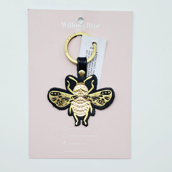 Willow & Hive Leather Bees Key ring