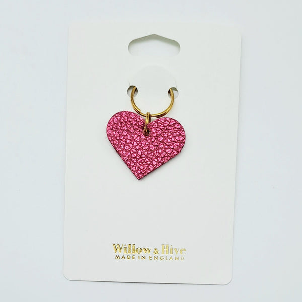Willow & Hive Leather Mini Heart Charms Key ring