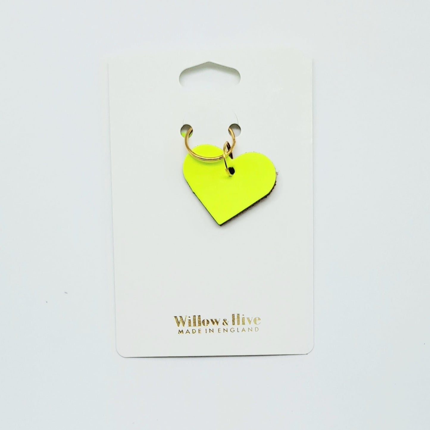 Willow & Hive Leather Mini Neon Heart Charms Key ring