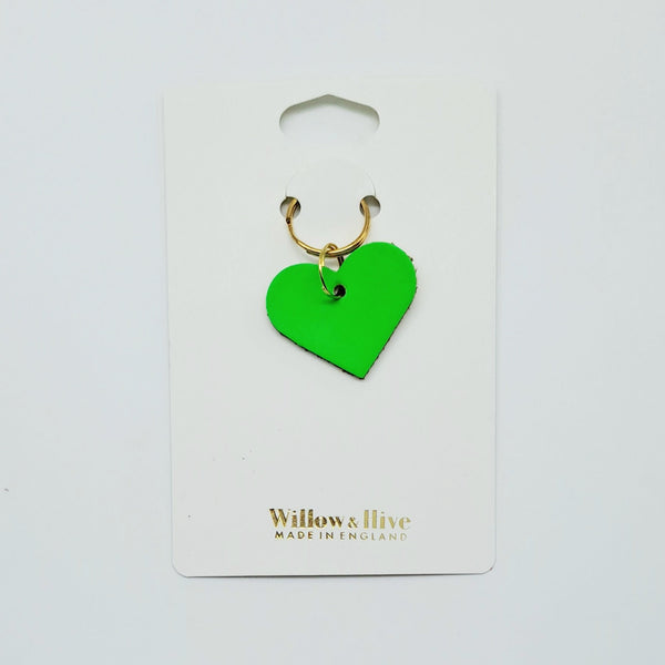 Willow & Hive Leather Mini Neon Heart Charms Key ring