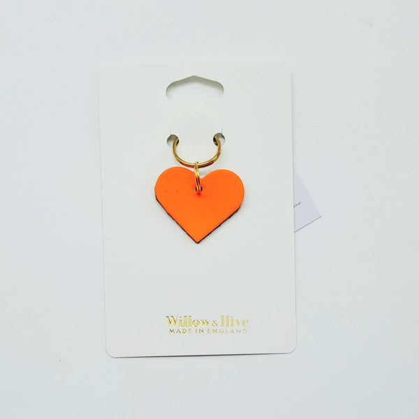 Willow & Hive Leather Mini Neon Heart Charms Key ring