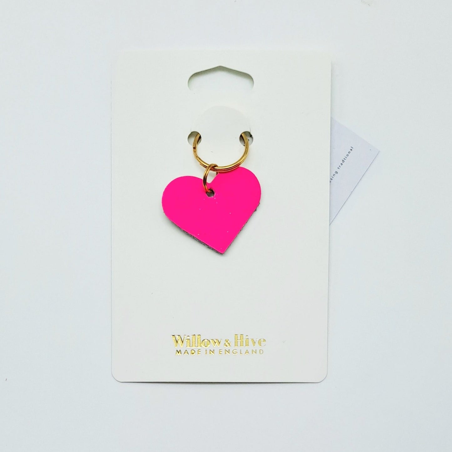 Willow & Hive Leather Mini Neon Heart Charms Key ring