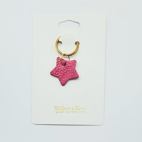 Willow & Hive Leather Mini Star Charm Keyring