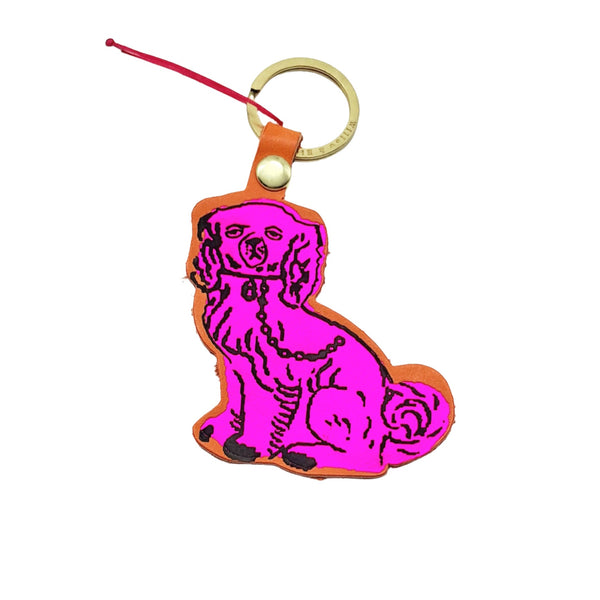 Willow & Hive Leather Staffordshire Dogs Key Ring