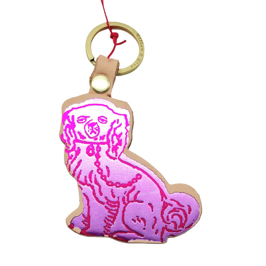 Willow & Hive Leather Staffordshire Dogs Key Ring