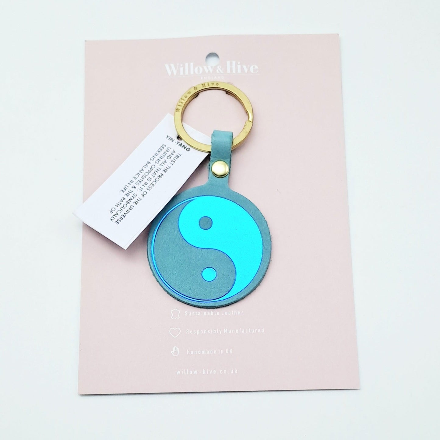 Willow & Hive Leather Yin Jang Key ring