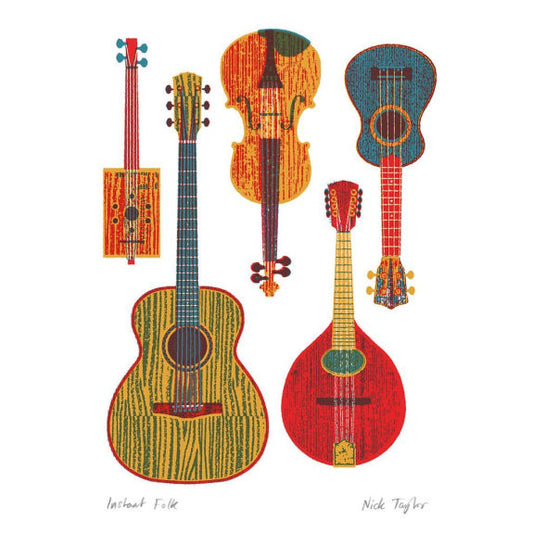 Instant Folk Greetings Card