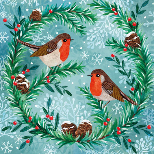 Robin Wreath Christmas Card Pack