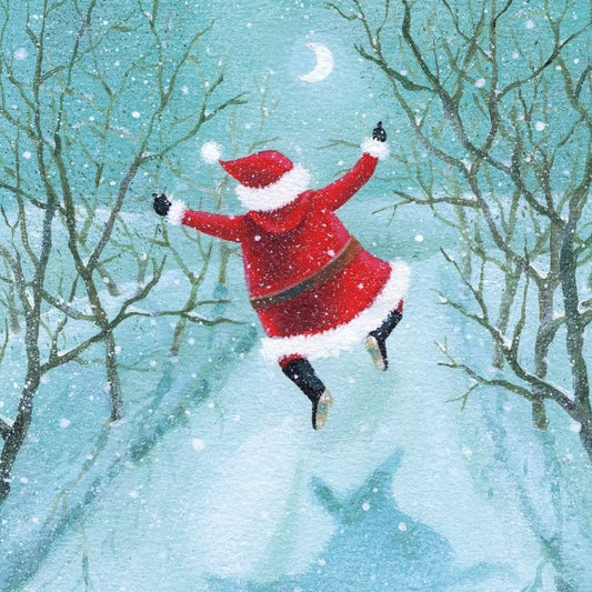 Skipping Santa Christmas Card Pack