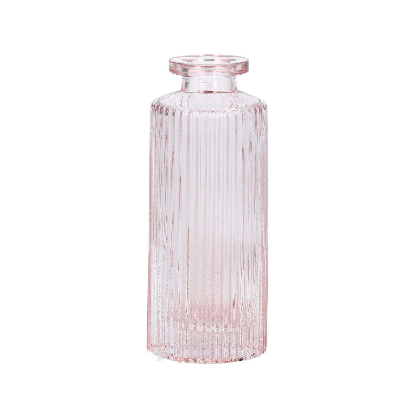 Pink Mini Ribbed Glass Bottle Vase