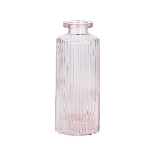 Pink Mini Ribbed Glass Bottle Vase