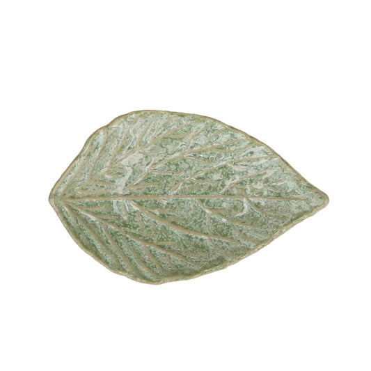 Green Speckle Leaf Dish Small