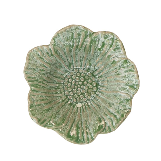 Green Speckle Flower Bowl