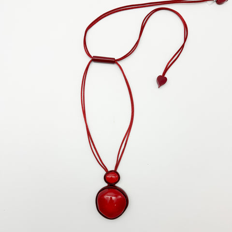 Beautiful Red Pendant Necklace by Prue Leith