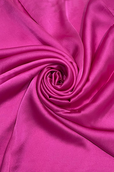 Plain Silk Scarf Fushia Pink