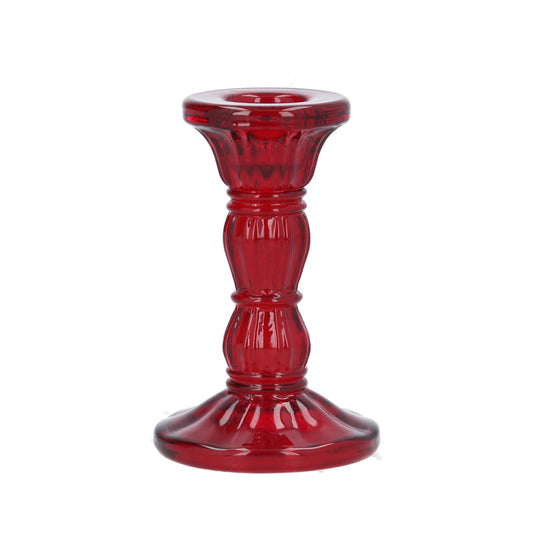 Small Red Glass Candlestick