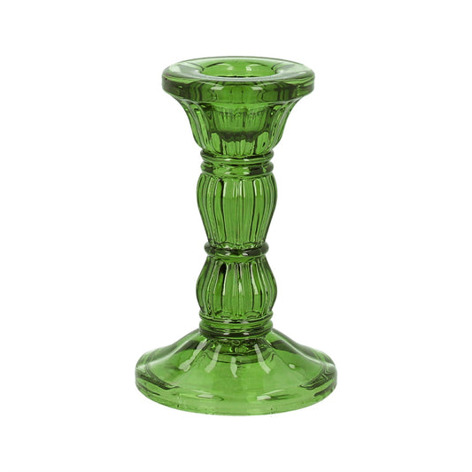 Small Green Glass Candlestick