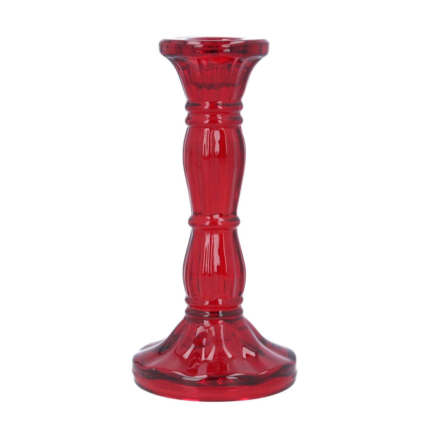 Medium Red Glass Candlestick