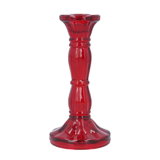 Medium Red Glass Candlestick