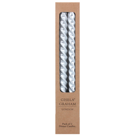 Metallic Silver Twisted Candle