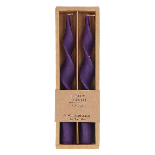 Purple Vintage Twist Taper Candles