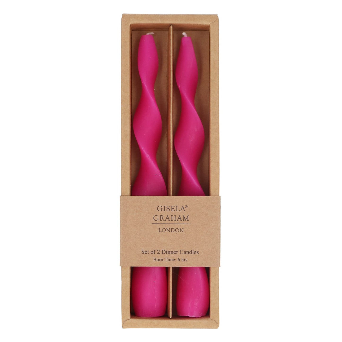 Fuchsia Vintage Twist Taper Candles