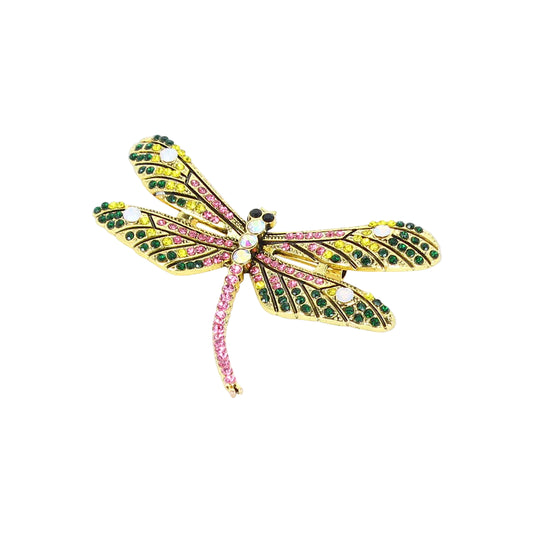 Dragonfly Brooch Pink/Yellow