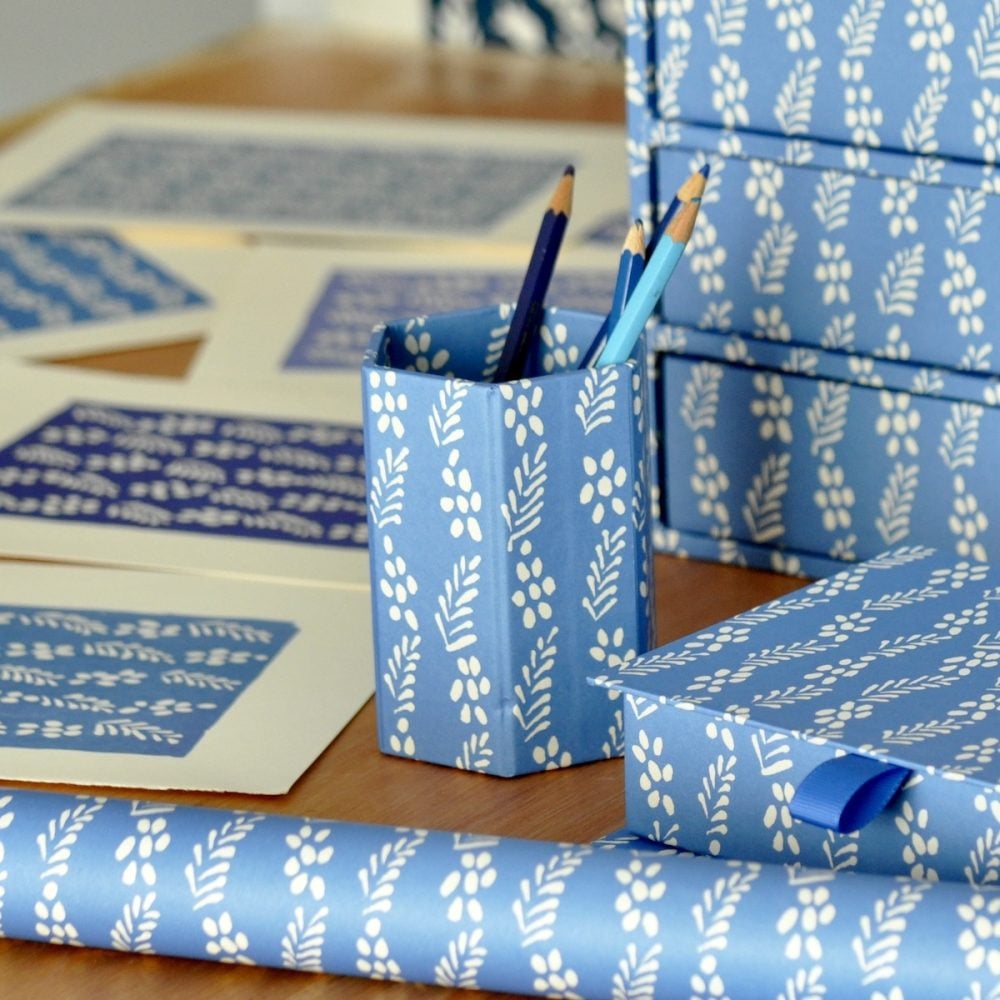 Blue Necktie Pencil Pot