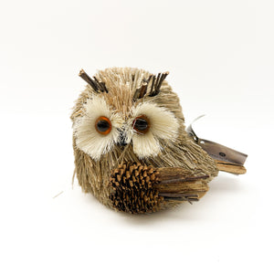 Natural Owl Christmas Decoration