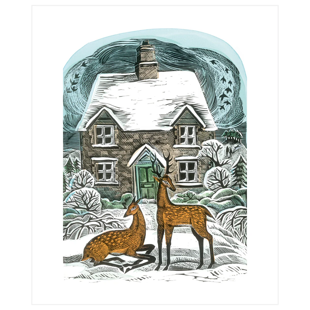 Christmas Cottage Greeting Card