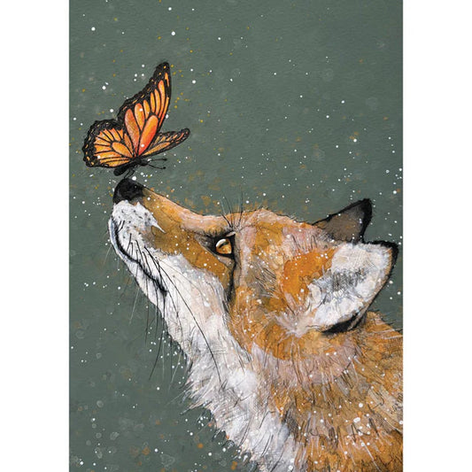 Fox and Butterfly Greeting Card