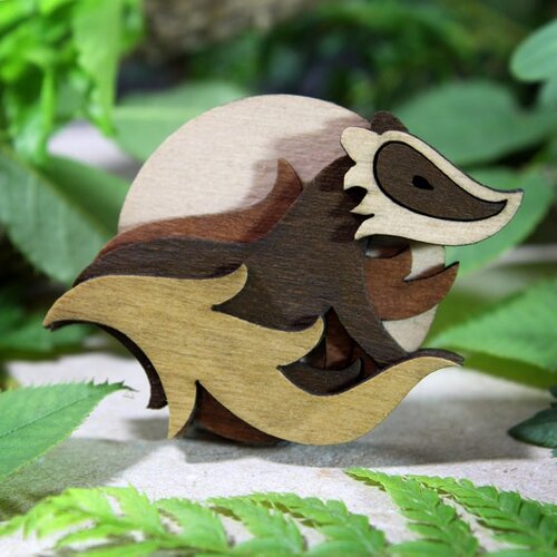 Badger Brooch by Martin Tomsky