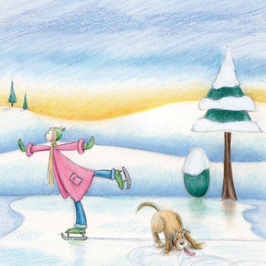 Skating Beauty Single Christmas Card