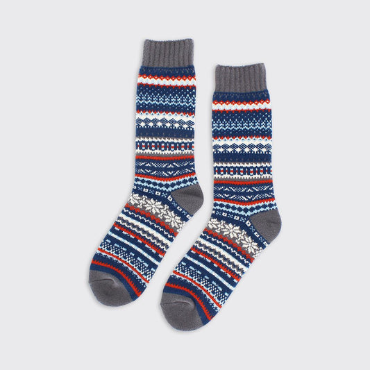 Men's Fairisle Navy Super Soft Socks