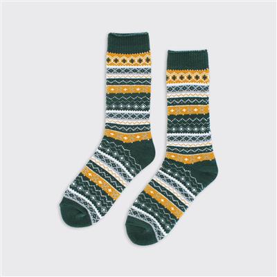 Chloe Fairisle Socks Green