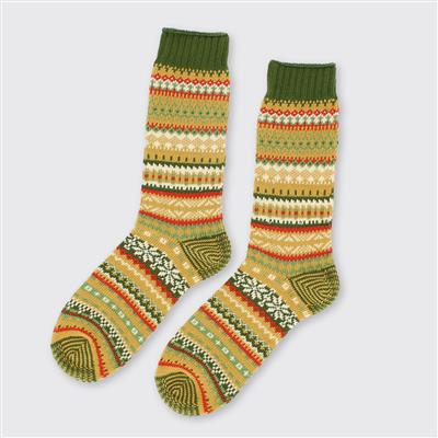 Hector Fairisle Green Socks