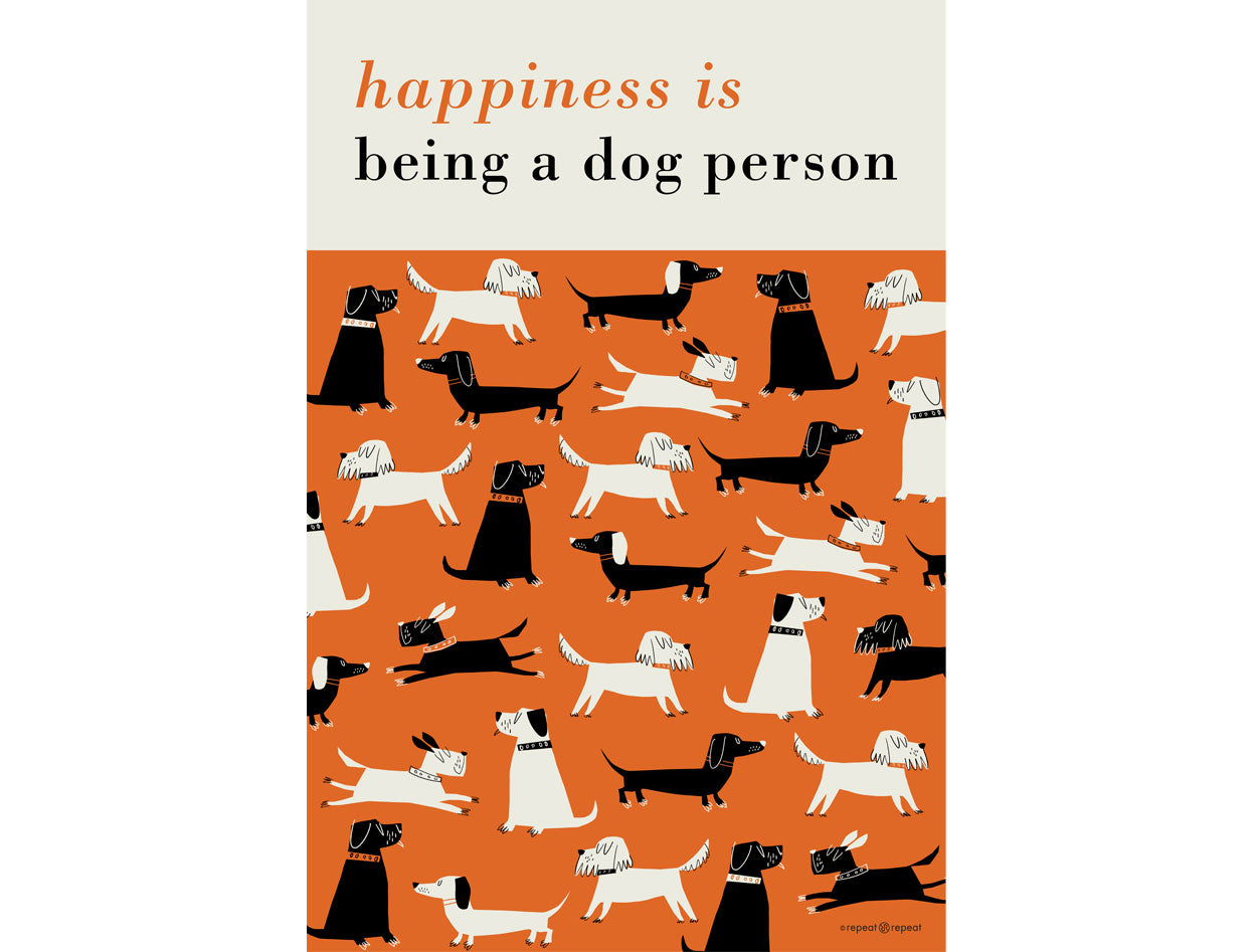 Happiness Tea Towel Dog Person