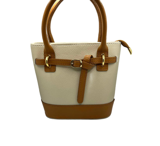 Cream Bucket Leather Bag