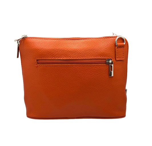 Orange Rectangular Leather Bag