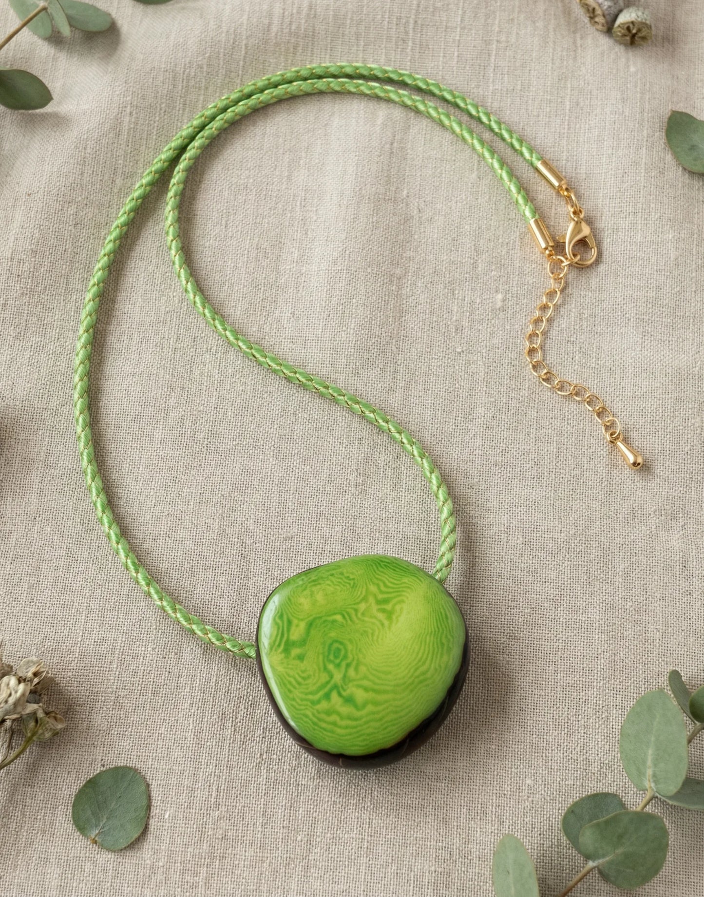 Leila Lime Tagua Pendant