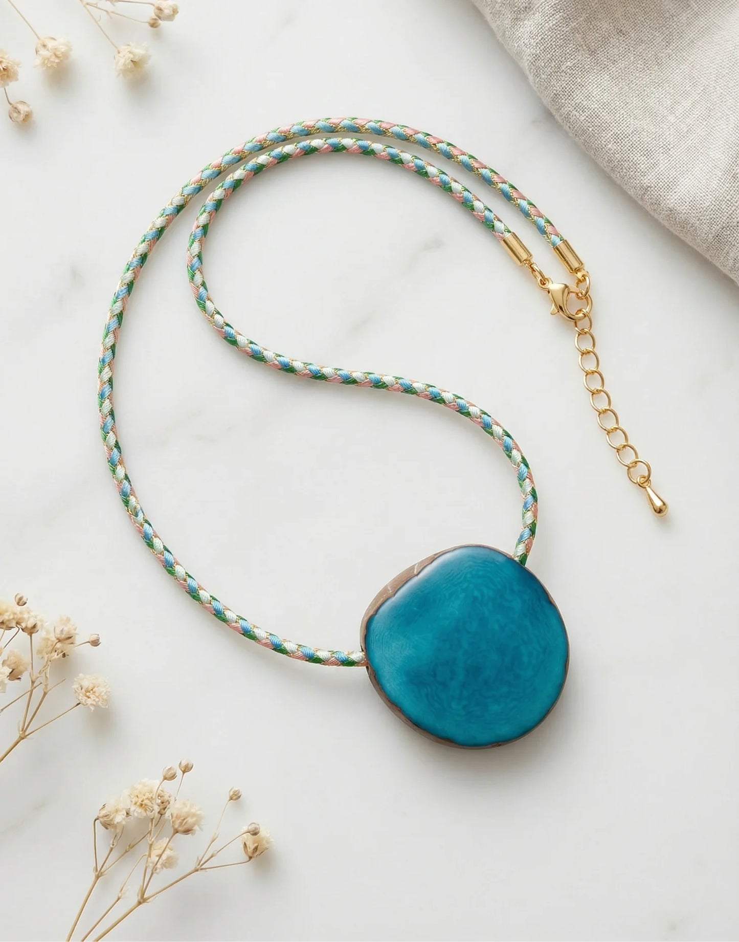 Leila Turquoise Tagua Pendant