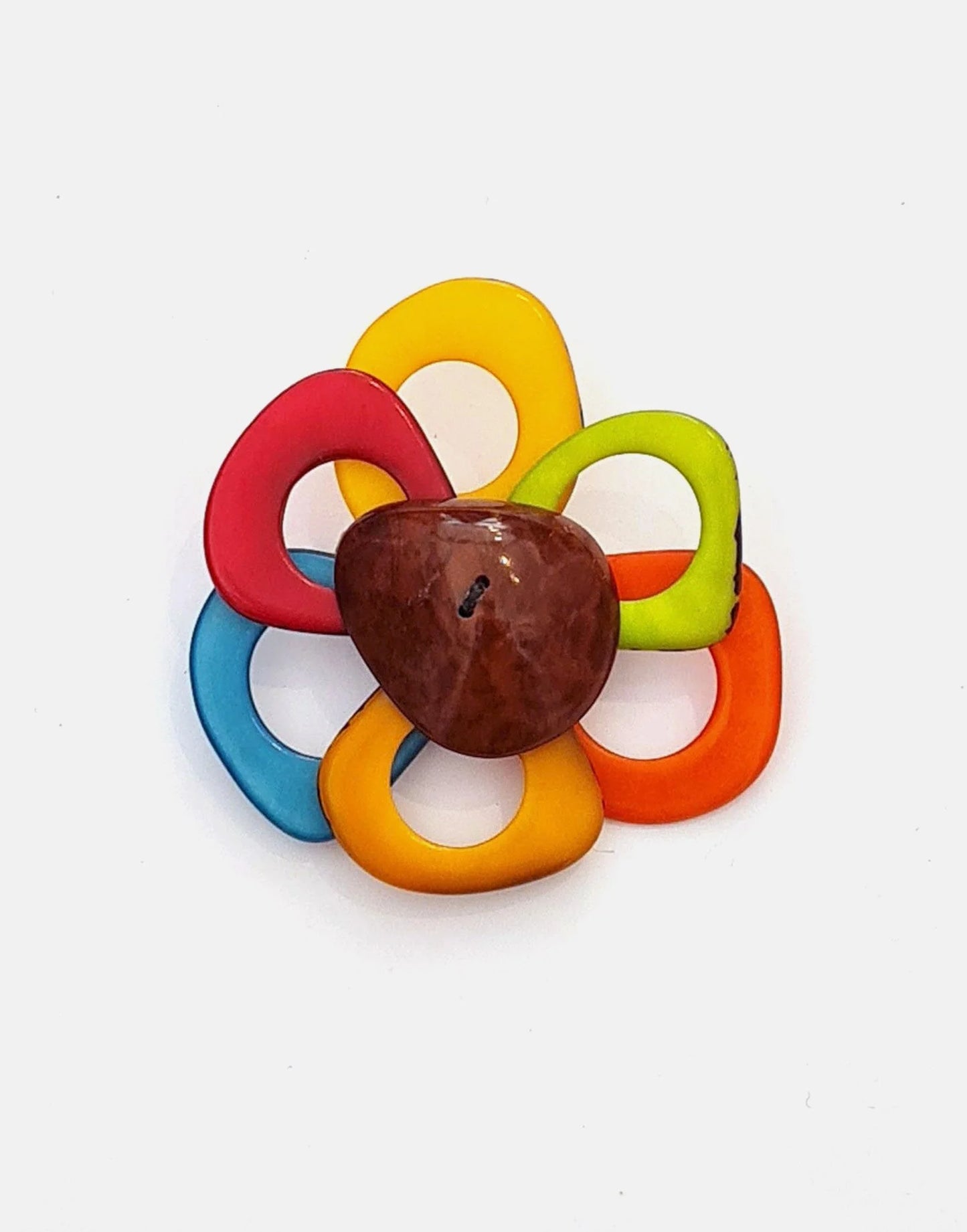 Multicoloured Flower Brooch