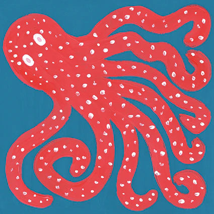 Red Octopus Greeting Card