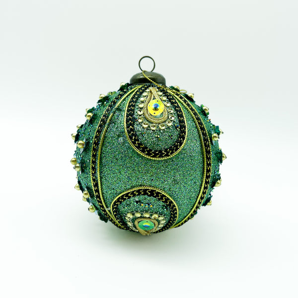 Peacock Sequined Design Large Bauble