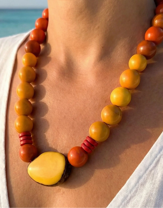 Pilar Yellow Tagua Necklace