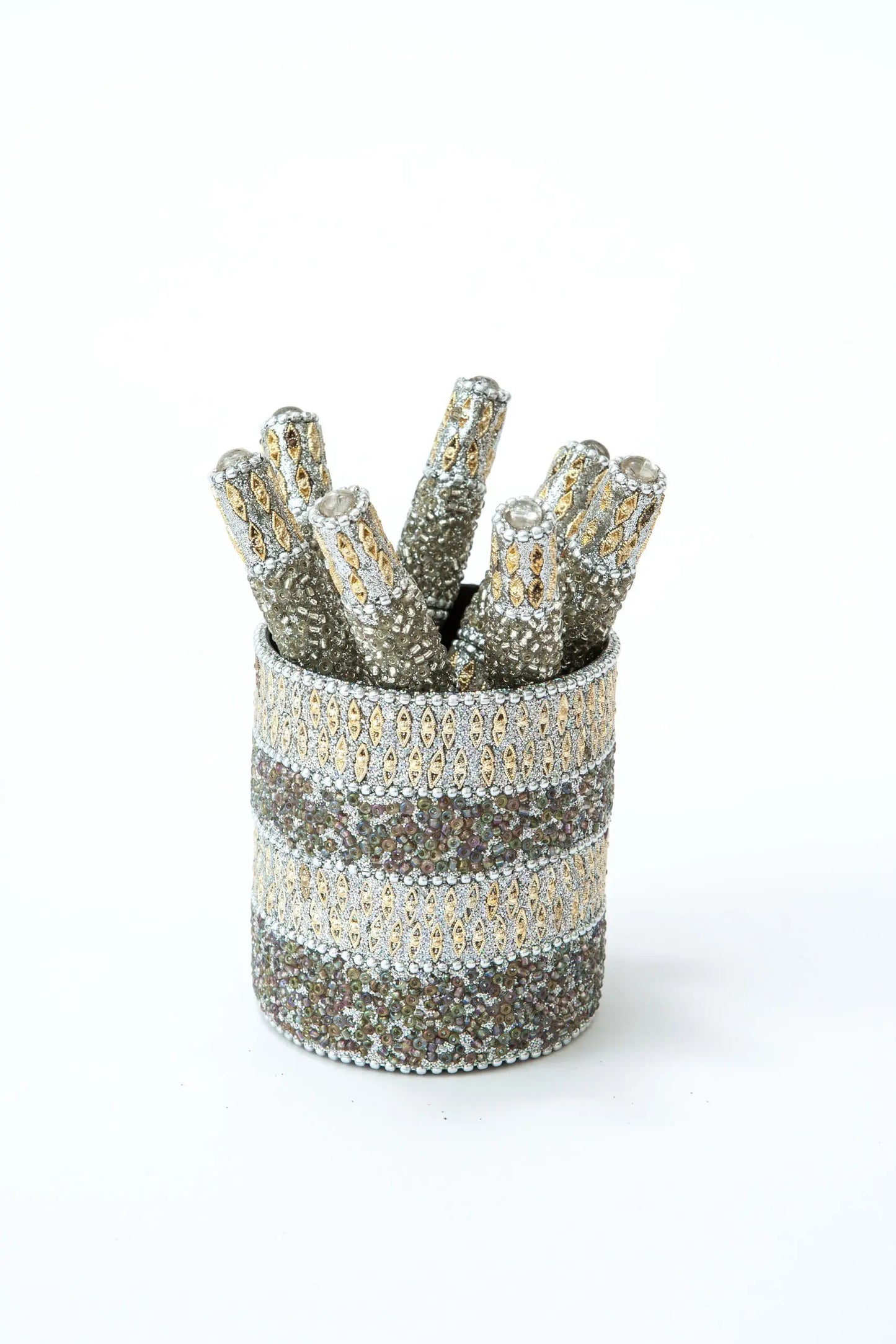 Jewelled Pen Cream and Silver