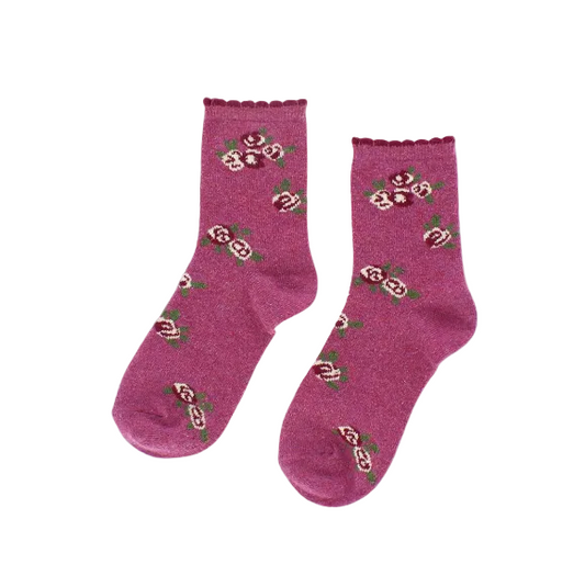 Amelia Rose Pink Socks