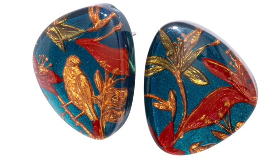 Helena Red Stud Earrings
