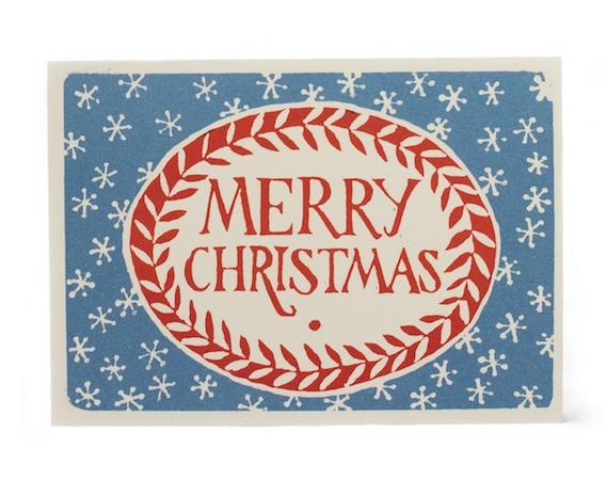 Merry Christmas Red and Blue Card